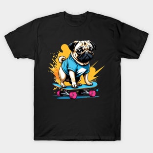 Pug on a Skateboard T-Shirt